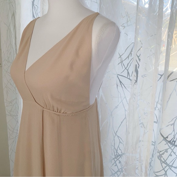 REFORMATION CALLALILY beige cream champagne backless v-neck wrap maxi dress - Picture 6 of 16